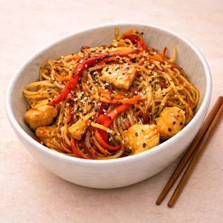 TERIJAKI CHICKEN WOKE NUDLE OD JAJA